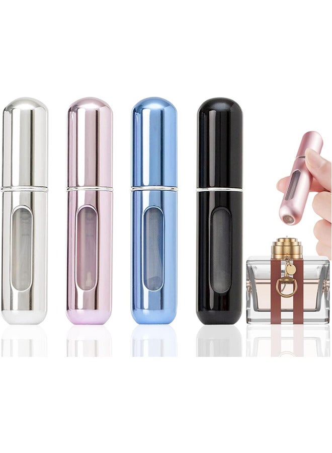 4-Piece Portable Mini Refillable Perfume Atomizer Bottle,Travel Sprayer Perfume Refill Bottle,Scent Pump Case, Small Perfume Spray Bottle,Refill Pump Case for Traveling and Outgoing,5 ml(Random color)  - Image 1
