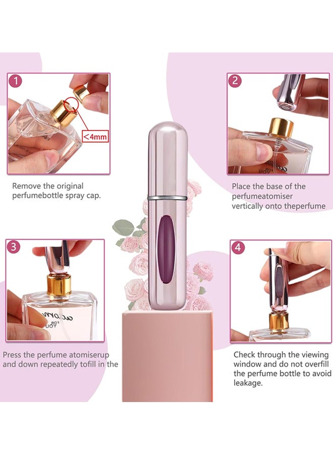 4-Piece Portable Mini Refillable Perfume Atomizer Bottle,Travel Sprayer Perfume Refill Bottle,Scent Pump Case, Small Perfume Spray Bottle,Refill Pump Case for Traveling and Outgoing,5 ml(Random color)  - Image 4