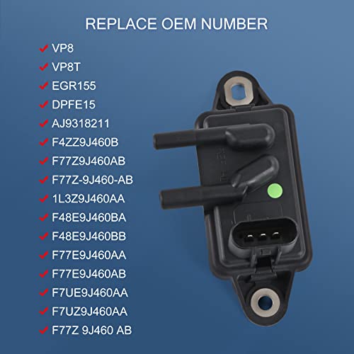 CARMOCAR EGR Exhaust Gas Recirculation Pressure Feedback Sensor Replacement for Ford F-150 F-250 F-350 Ranger,Mercury Sable,Mazda B3000 B2500,Lincoln Navigator Town Car，DPFE15, F77Z9J460AB, F77Z9J460AB, VP8T - Image 2