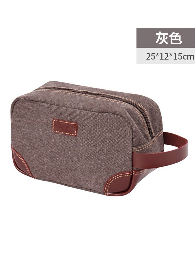 Travel Toiletry Bag for Men, Wet/Dry Separation Business Dopp Kit, Premium Large Capacity Oxford Cloth Toiletry Organizer, Bathroom Shaving Organizer for Men (Reddish brown) (26 x 15 x 16 cm)
