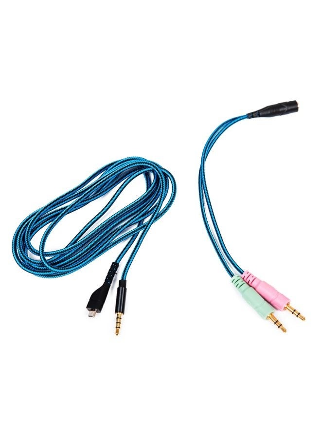 ZS0158 Straight Plug + Adapter Cable Gaming Headset Audio Cable for SteelSeries Arctis 3 / 5 / 7 (Blue) - Image 2