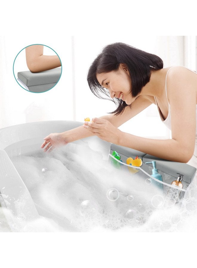 Beyoung Baby Bath Kneeler and Elbow Kneeling Rest Pad Set, Thickened Bathtub Kneeler Pad with Memory Foam and Bath Toys Organizer, Ideal Bath Kneeling Pad for Bathing Baby,Grey - Image 4