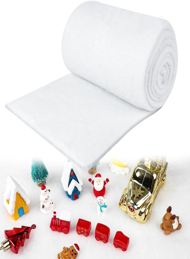 دياسي بطانية ثلجية صناعية بيضاء كبيرة الحجم (3×8 قدم) لتزيين قرية العطلات، بطانيات ناعمة لتزيين أشجار عيد الميلاد والديكورات الداخلية والخارجية، زينة أرض العجائب الشتوية. - Image 1