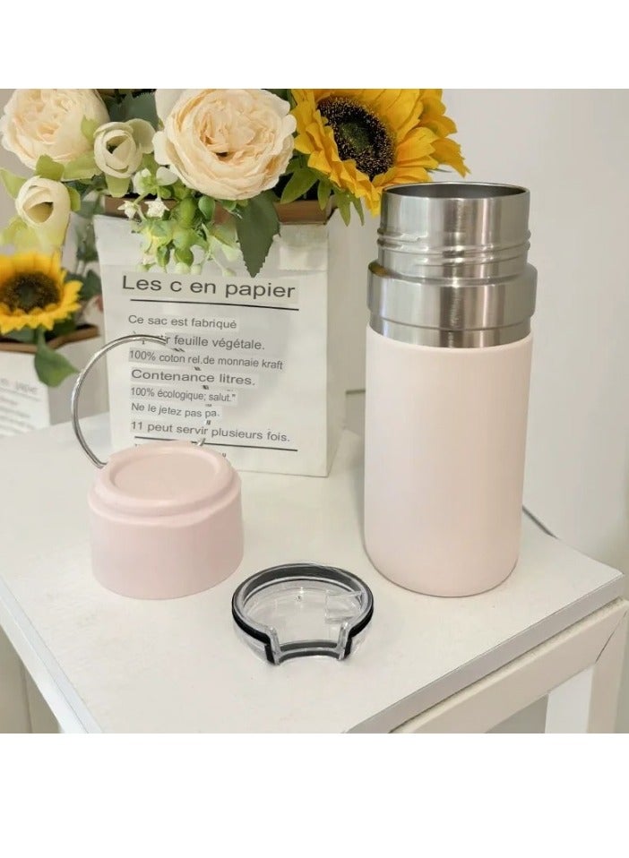 Stanley Thermos Flask, Stainless Steel Coffee Cup, Sturdy And Durable Vacuum Insulated Bottle, Portable Durable Travel Mug For Coffee, Tea, Water, (1pc, Light Pink) - Image 3