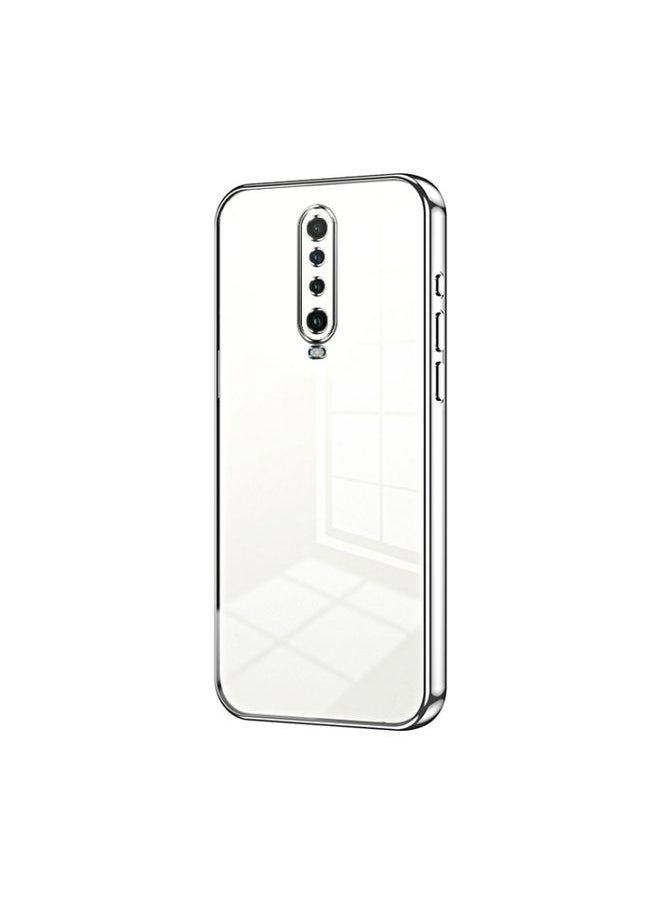 HuHa Case Cover For Xiaomi Redmi K30 / K30 5G Transparent Plating Fine Hole Phone Case Silver 