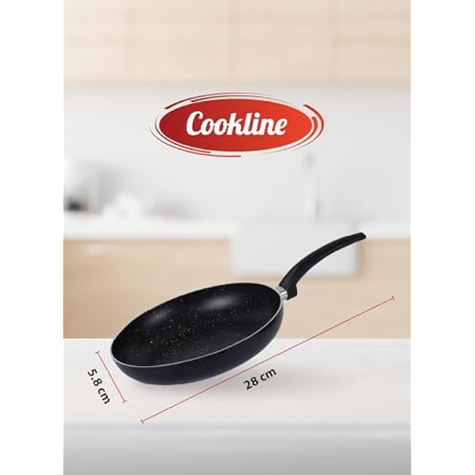 Cookline Pressed Aluminum NonStick Fry Pan 28Cm Black With White Dots Induction Compatible Easy Clean - Image 4