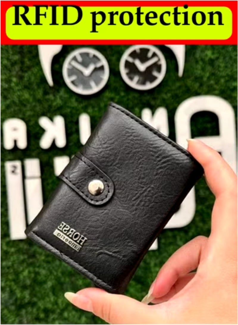 Horse Slim smart wallet with multiple card slots and a full cash compartment characterized by RFID protection. - Image 1