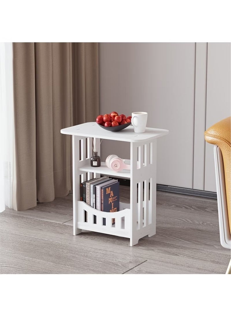 Hihonor 3-Tier Wooden Night Stand 12.6x8.7x15.8in - Modern Minimalist Rectangular Side Table | End Table for Bedside, Living Room, Bathroom - Image 1