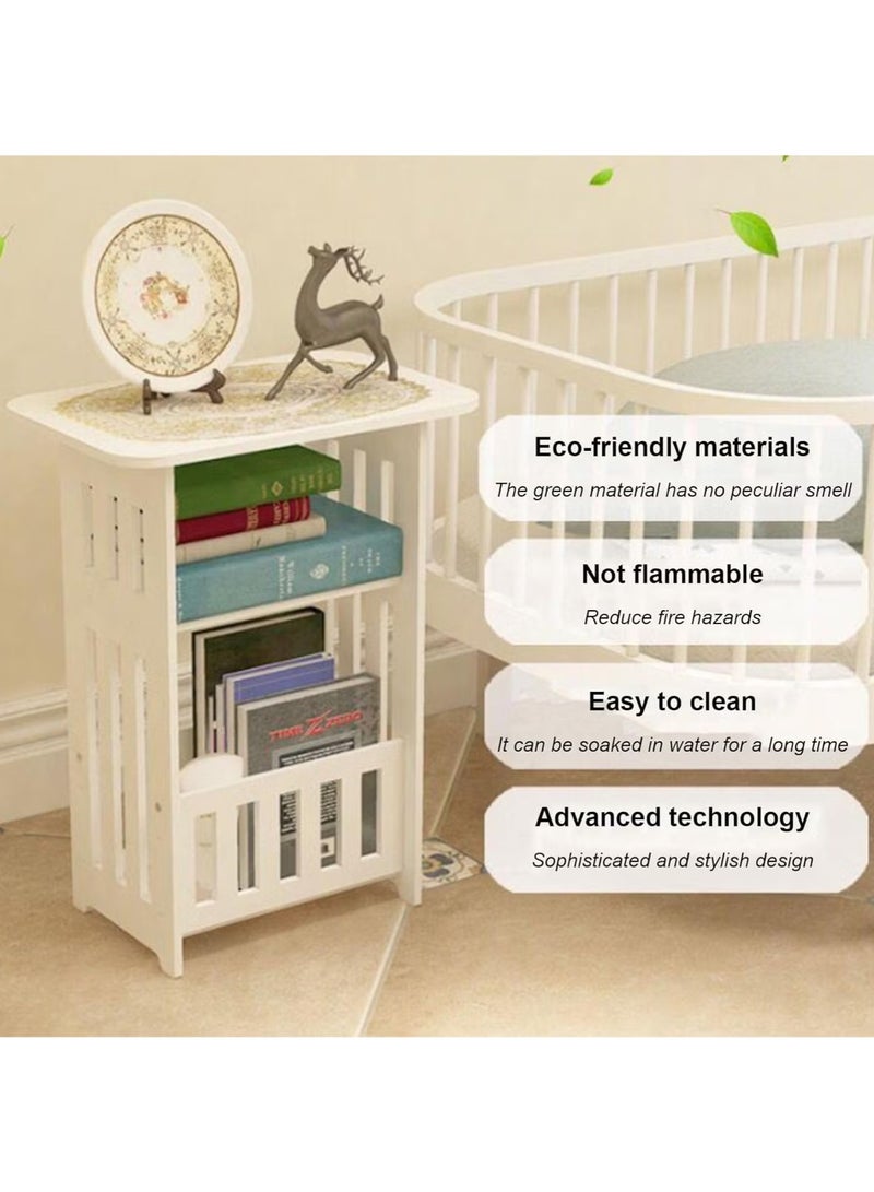 Hihonor 3-Tier Wooden Night Stand 12.6x8.7x15.8in - Modern Minimalist Rectangular Side Table | End Table for Bedside, Living Room, Bathroom - Image 4