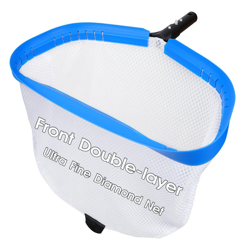TidyMister New Diamond Netting DoubleLayer Pool Net 18 Heavy Duty Leaf Rake Pool Skimmer Net for Above Ground Inground Pools Cleaning - Image 2