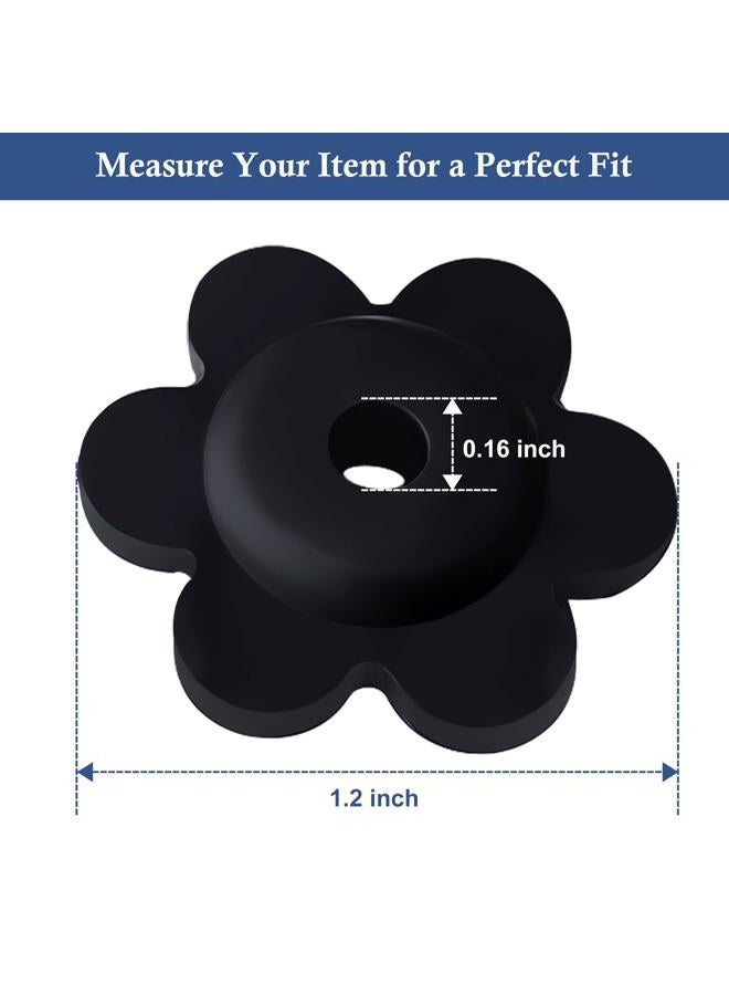 NQ Garden Flag Rubber Stopper - Holder for Indoor and Outdoor Yard Garden Flag Pole Stand - Set of 6 Pieces - Black - Image 4