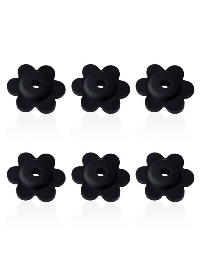 NQ Garden Flag Rubber Stopper - Holder for Indoor and Outdoor Yard Garden Flag Pole Stand - Set of 6 Pieces - Black - Image 1