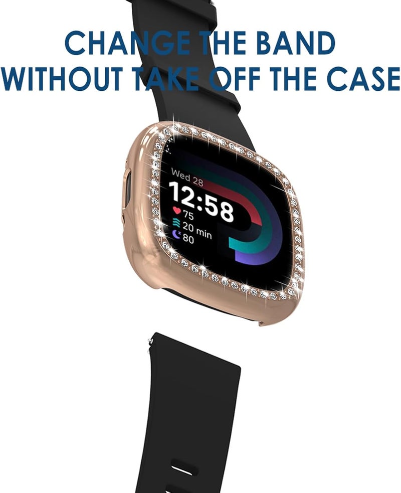 Simpeak 5Pack Bling Case Compatible with Fitbit Versa 4Sense 2 Smartwatch Crystals Diamond Frame Protector Back Cover Replacement for Fitbit Sense 2Versa 4 No Screen - Image 5
