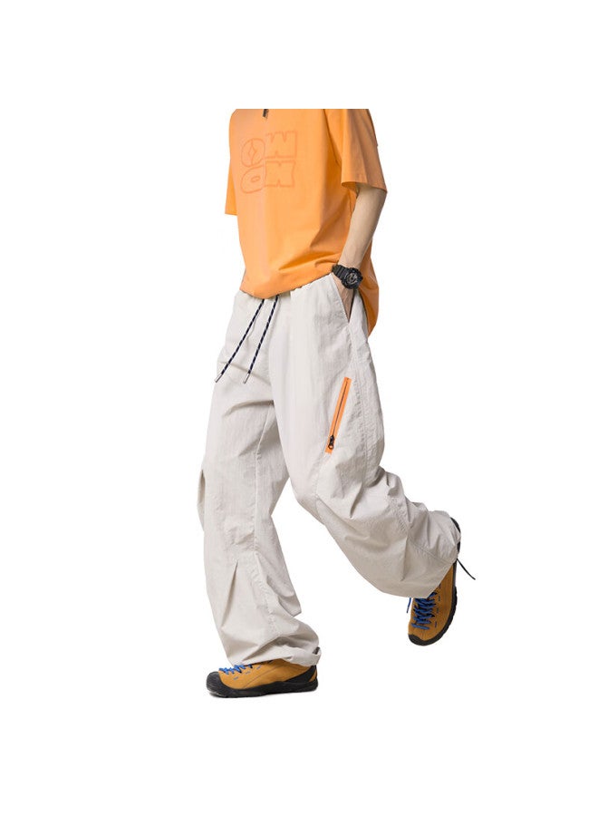 Izexx Outdoor Water-repellent Casual Pants For Men, Spring Hiking Paratrooper Straight-leg Workwear Versatile Long Trousers Zk07 Light Gray S - Image 4