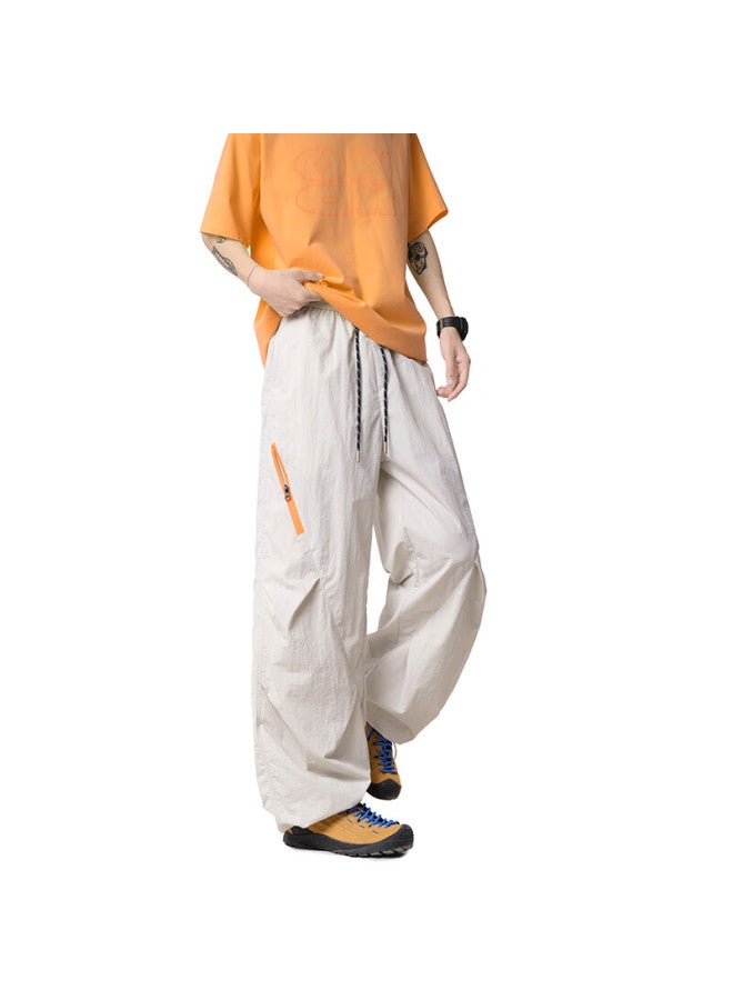 Izexx Outdoor Water-repellent Casual Pants For Men, Spring Hiking Paratrooper Straight-leg Workwear Versatile Long Trousers Zk07 Light Gray S - Image 3