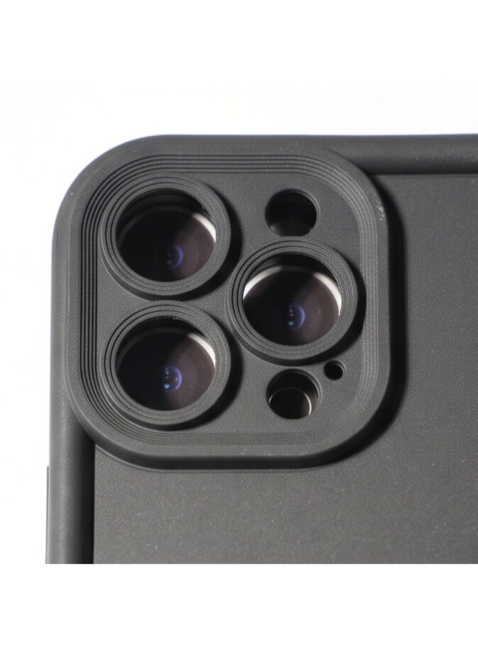 جراب سيليكون ناعم متوافق مع iPhone 14 Pro Max للحماية من الصدمات باللون الأسود - Image 3