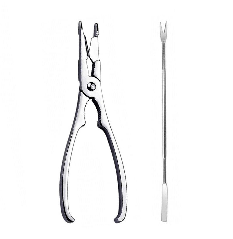 Bridge2shopping Stainless Steel Crab Cutter Tool with Seafood Fork/Pick, Silver - Image 1