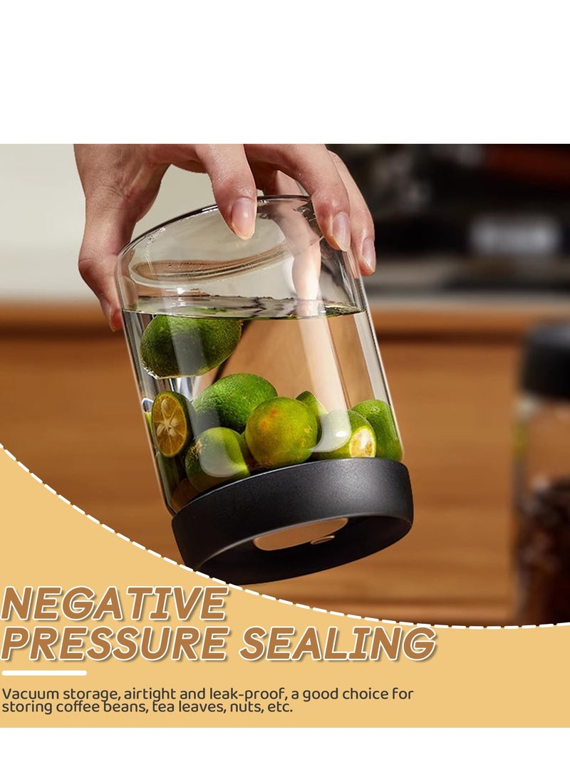 XiuWoo Vacuum Glass Coffee Storage Jar, Borosilicate Glass Coffee Canister, Sealed Container Canister, with ABS Lid, for Coffee, Spices, Biscuits  - Image 4