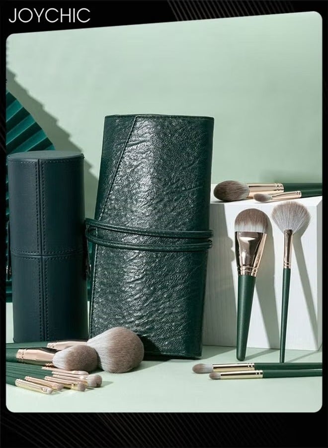 Joychic 14 Pcs  Women Makeup Brushes Set Comfortable to Hold and Easy to Use, Makeup Brushes for Face Eye Shadow Blush Contour Foundation Lip Liquid Blending Brush with Stylish Brush Case - Image 1