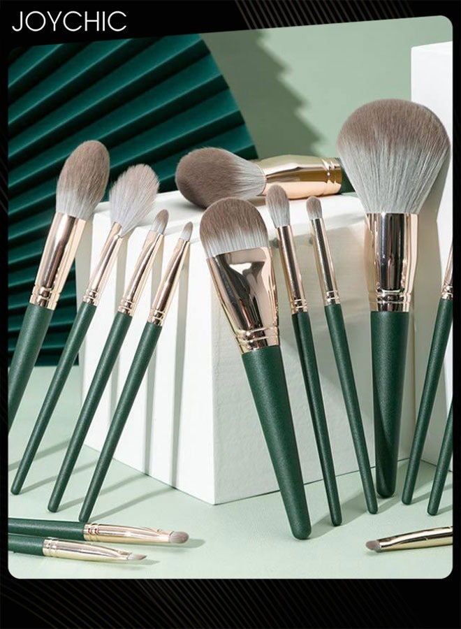 Joychic 14 Pcs  Women Makeup Brushes Set Comfortable to Hold and Easy to Use, Makeup Brushes for Face Eye Shadow Blush Contour Foundation Lip Liquid Blending Brush with Stylish Brush Case - Image 2