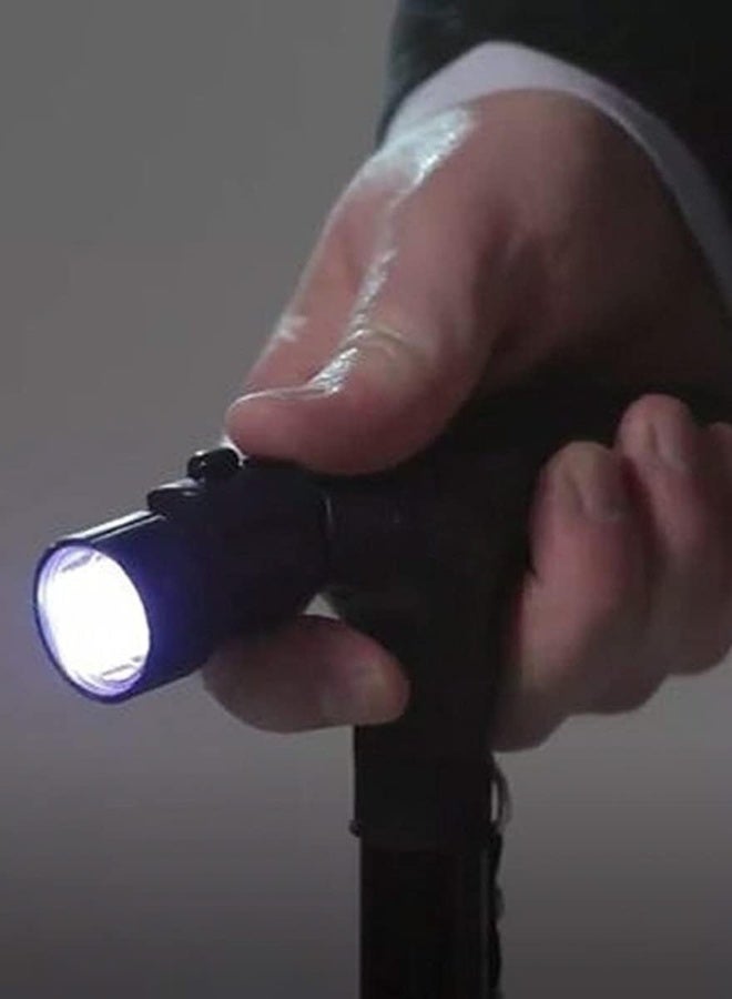 Smart folding cane for seniors with built-in LED light and 4-point pivot base, foldable and lightweight – ideal for all terrain and nighttime use. - Image 3