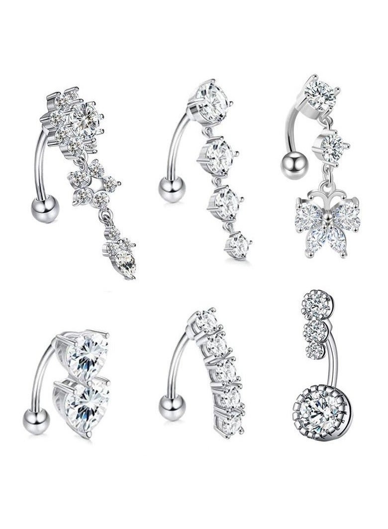 PEI  AN Colorful Short Stainless Steel Belly Button Ring Set Belly Button Ring Body Piercing Jewelry Belly Button Rings  - Image 1