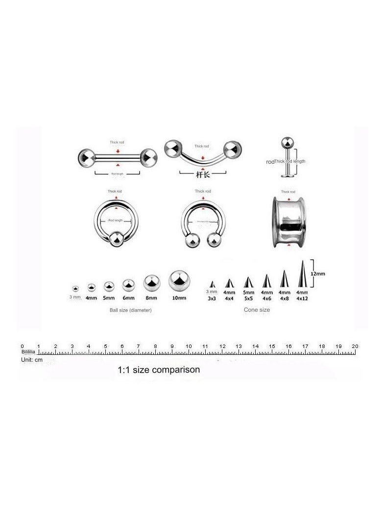 PEI  AN Colorful Short Stainless Steel Belly Button Ring Set Belly Button Ring Body Piercing Jewelry Belly Button Rings  - Image 3