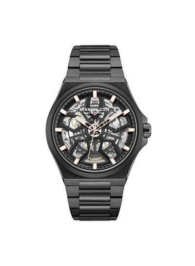 Kenneth Cole New York Verrazzano Men's 43.5mm Automatic Watch with Black Dial & Stainless Steel Bracelet