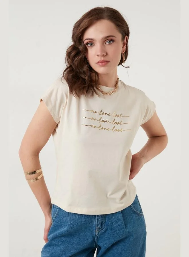 Lela Lela Printed Crew Neck 100% Cotton T-Shirt Women's T-Shirt 5864217