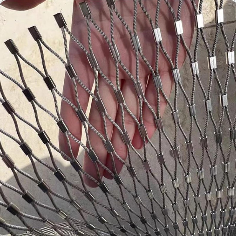Stainless Steel Rope Wire Mesh Flexible Stainless Steel Rope Mesh, 304 Stainless Steel Rope Net 10/5cm High-Altitude Fall Protection Nets for Zoo Cage Fence, Balcony, Stair(10cm,1x5m) - Image 1