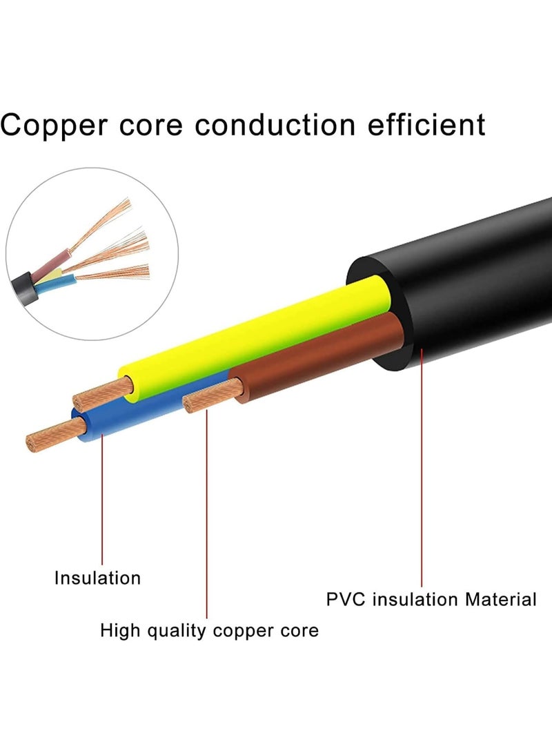 Salab IEC C13 90 Degree L Type Angled Cable Kettle Lead 250V 13A Desktop Power Cable UK Mains Lead for PC Computer TV Monitor Printer etc, 3 Pin UK Plug to IEC 320 C13 AC Power Cord (1.8M) - Image 2