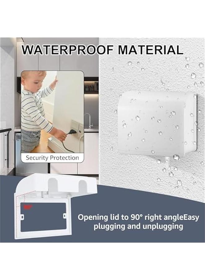 اغطية منافذ كهربائية من جويز، غطاء مخرج امان للاطفال مزدوج الوضع، اغطية مقابس مقاومة للماء للمنافذ الكهربائية، مقبس الطاقة الجداري، غطاء منفذ حماية للاطفال للحمام الخارجي (ابيض) - Image 3