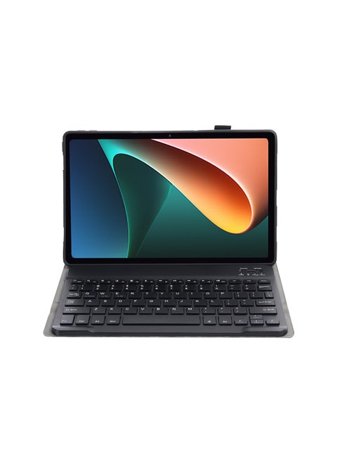 Stand Folio Detachable Wireless Bluetooth Keyboard Cover Soft TPU Back Case with Pencil Holder for HUAWEI MatePad Air 12 Inch/HUAWEI MatePad 12 X Black