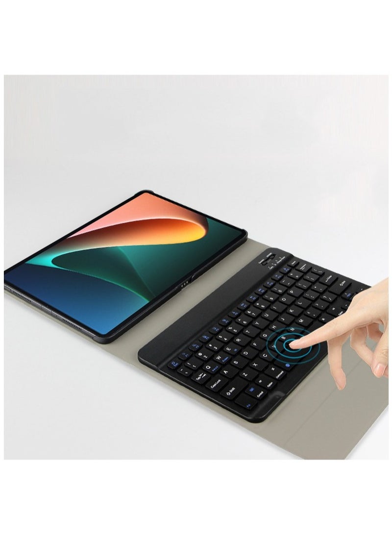 URBBKING - Stand Folio Detachable Wireless Bluetooth Keyboard Cover Soft TPU Back Case with Pencil Holder for HUAWEI MatePad Air 12 Inch/HUAWEI MatePad 12 X Black - Image 1