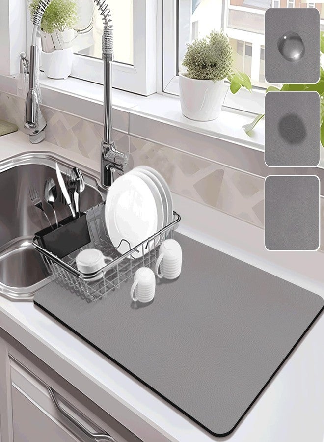 ZEAVOLA Drying Mat for Kitchen Countertops, Coffee Mat Hide Stain Rubber Backed Absorbent Dish Drying Mat - Image 1