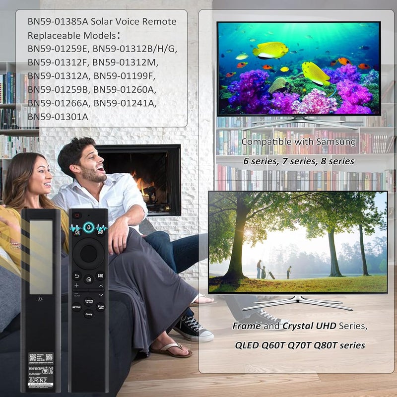 Bxmgr BN59-01385A Solar Voice Remote Control Compatible with Samsung - Image 3