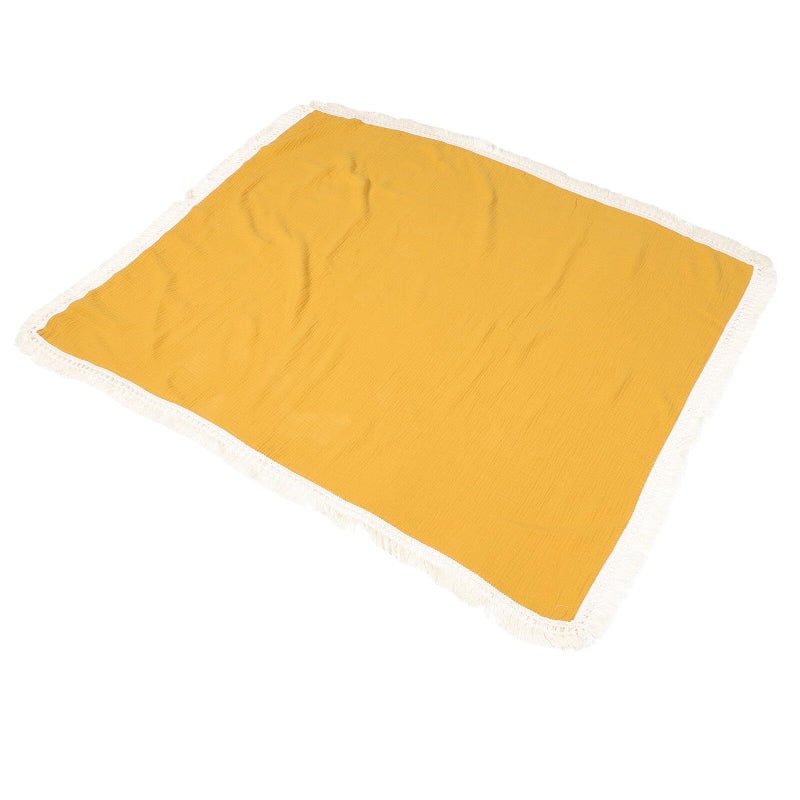 Newborn Muslin Receiving Blanket 100x120cm Yellow Lightweight Sleeping Quilt Nursery Travel - Image 2