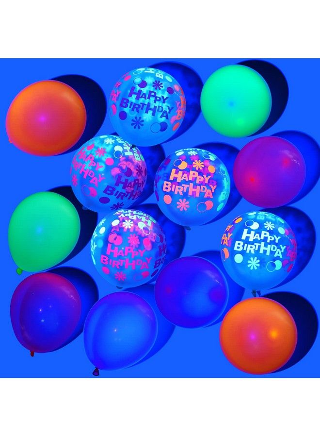 Tegeme 126 Pieces Neno Glow In The Dark Birthday Party Supplies Includes Graffiti Splash Paint Background Glow Party Table Covers Neon Glow Balloons And Transparent Fluorescent Glow Rubber Balloons - Image 3