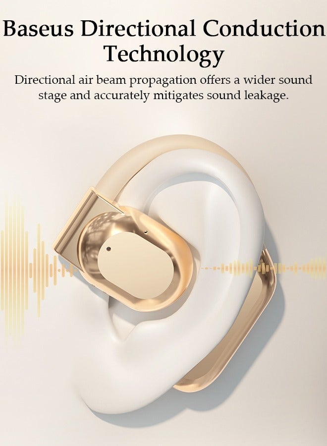 DUNISO Wireless Earbuds Bluetooth Ear Clip Waterproof Stereo Noise Reduction Earphones Open Ear Sport Earphones with Earhooks Charging Case LED Power Display Touch Control for Running Sport Gym - Image 4