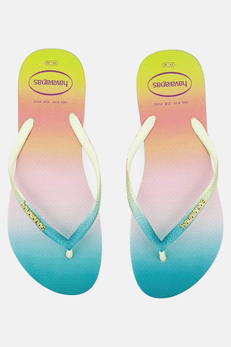 Havaianas Women Style 2 Sunset Slip On Slippers, Lime Green - Image 4