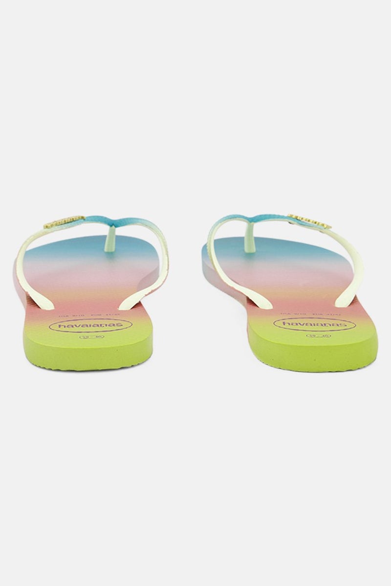 Havaianas Women Style 2 Sunset Slip On Slippers, Lime Green - Image 2