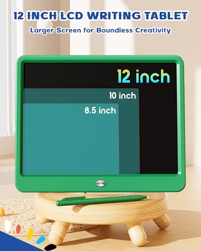 Bravokids 12 Inch LCD Writing Tablet for 3 Year Olds  Electronic Drawing Pad and Doodle Board as Educational Birthday Gifts for Girls and Boys Green - Image 5