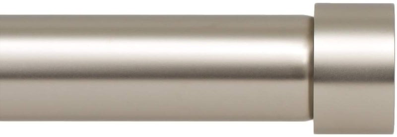 Ivilon (70cm - 120cm .) - Drapery Decorative Window Curtain Rod - End Cap Style Design, 2.5cm Diameter, 28 to 120cm Colour Satin Nickel - Image 1
