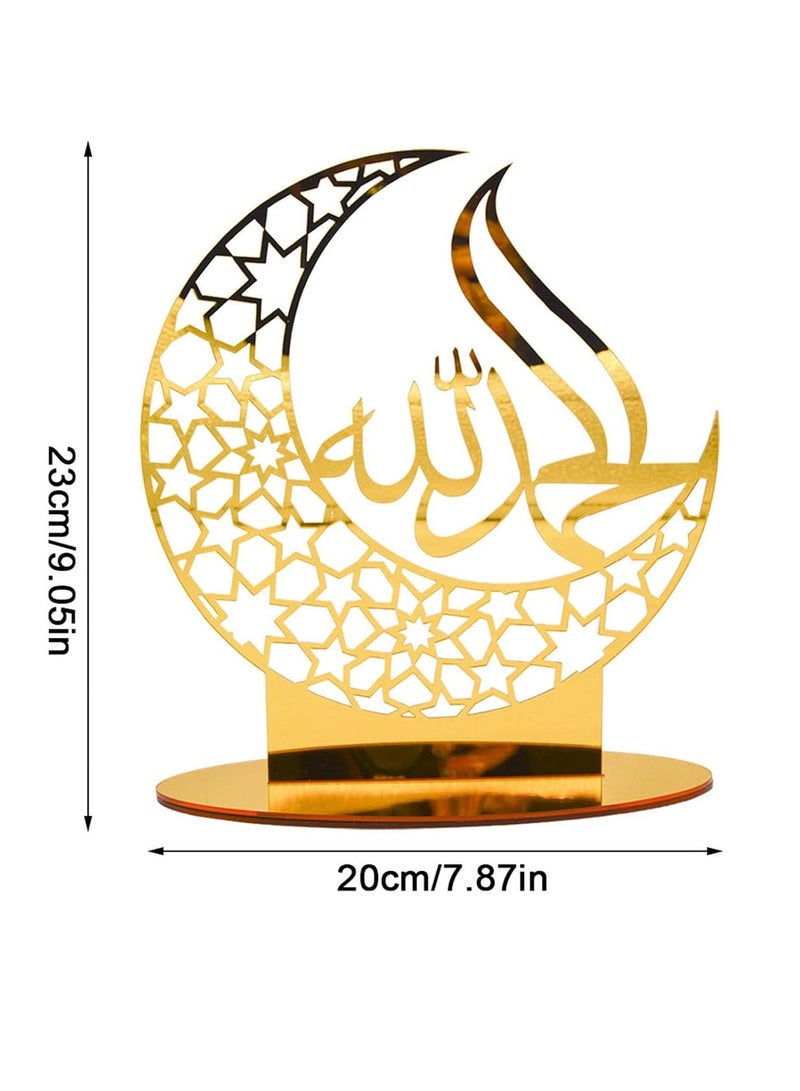 Home Care 1pc,Eid Mubarak Acrylic Ornament,Moon Castle Star Ornament,Ramadan Decoration for Home,Islamic Muslim Party Supplies,Ramadan Mubarak Eid Al-Fitr Gifts,Table Decor,Ramadan Kareem Decoration 20X23 cm - Image 5