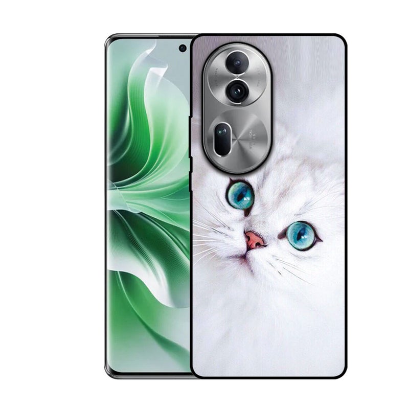 EYE CATCH Printed Protective Case Cover For Oppo Reno 11-  Blue Eyes Cat - Image 1