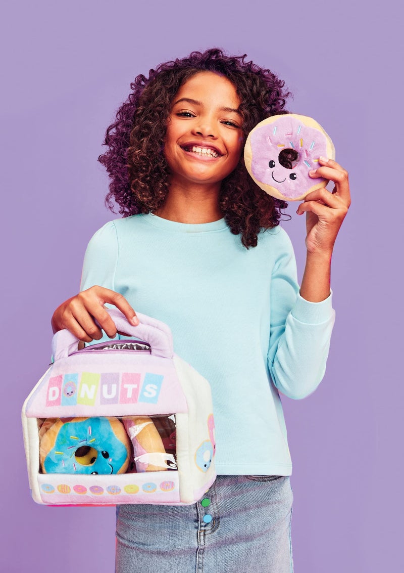 iscream Play with Your Food! Box of Donuts Fleece Play Pillow Set with Embroidered Accents - Image 4
