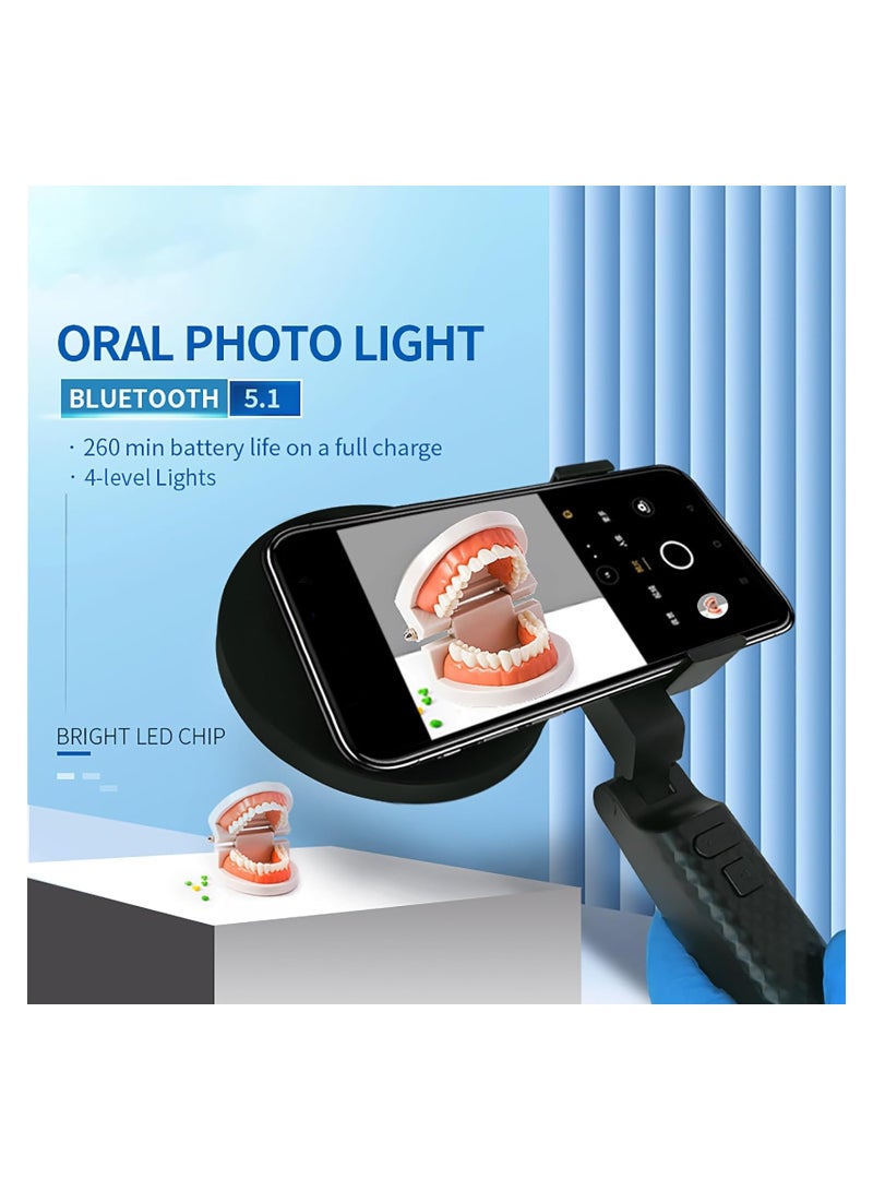 SYOSI LED Oral Photography Light, Smart Bluetooth Mobile Phone Fill Light, 360° LED Light, 4 Brightness Modes, Providing Clearer Before & After Contrast Photos, Dental Oral Filling Flashlight Equipment - Image 4