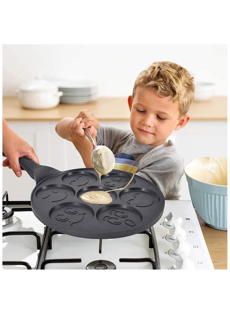 شو وو مقلاة فطيرة غير لاصقة مقاس 10 بوصات صانعة الفطائر مع 7 أكواب قالب الوافل مقلاة بليني مقلاة فطيرة بالدولار الفضي صينية الإفطار طلاء غير لاصق - Image 4