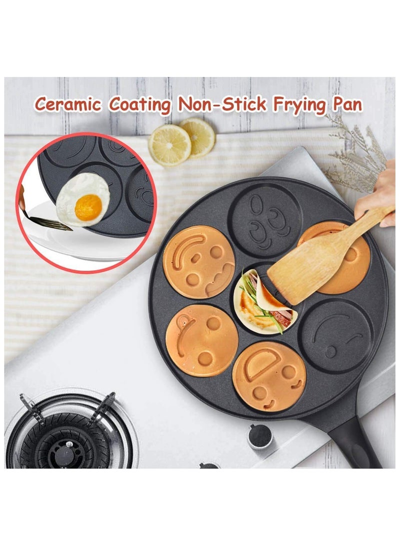 شو وو مقلاة فطيرة غير لاصقة مقاس 10 بوصات صانعة الفطائر مع 7 أكواب قالب الوافل مقلاة بليني مقلاة فطيرة بالدولار الفضي صينية الإفطار طلاء غير لاصق - Image 5