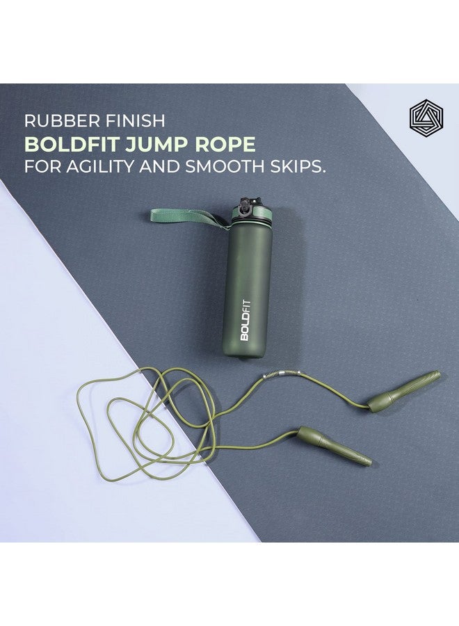 BOLDFIT Skipping Rope For Men And Women Jumping Rope With Adjustable Height Speed Skipping Rope For Exercise, Gym, Sports Fitness Adjustable Jump Rope, Polyvinyl Chlorine (Pvc), Green - Image 2